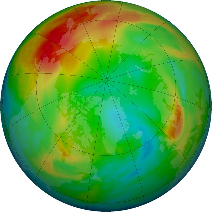 Arctic ozone map for 04 January 1984